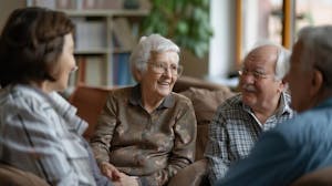 group older people having conversation couch nursing home 213438 16515